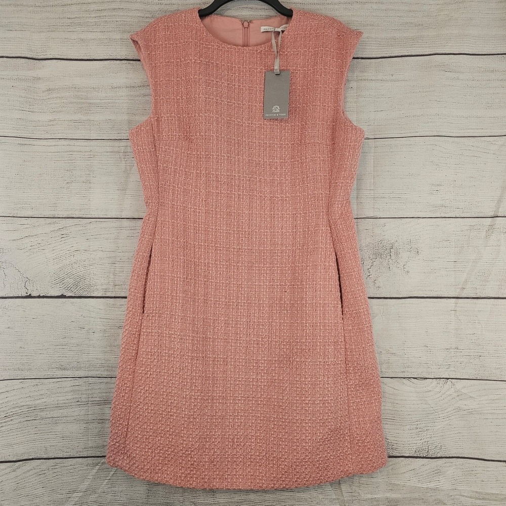 Preston & York Size 18 Roselyn Pink Tweed‎ Chic Sleeveless Dress NWT $129 L1072